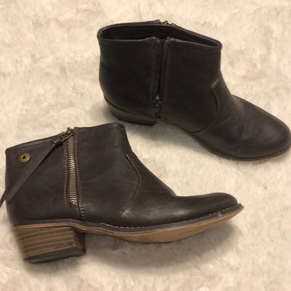 Brown Leather Booties